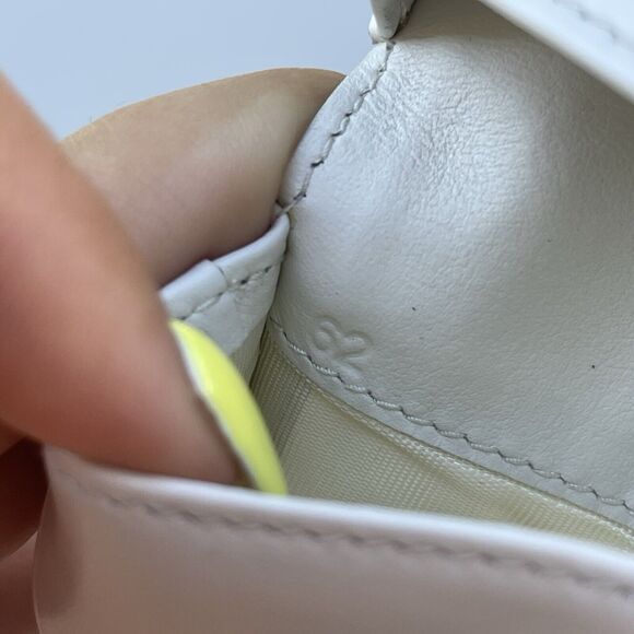 Prada White Ostrich Leather Compact Wallet With Box And Card - Picture 15 of 16